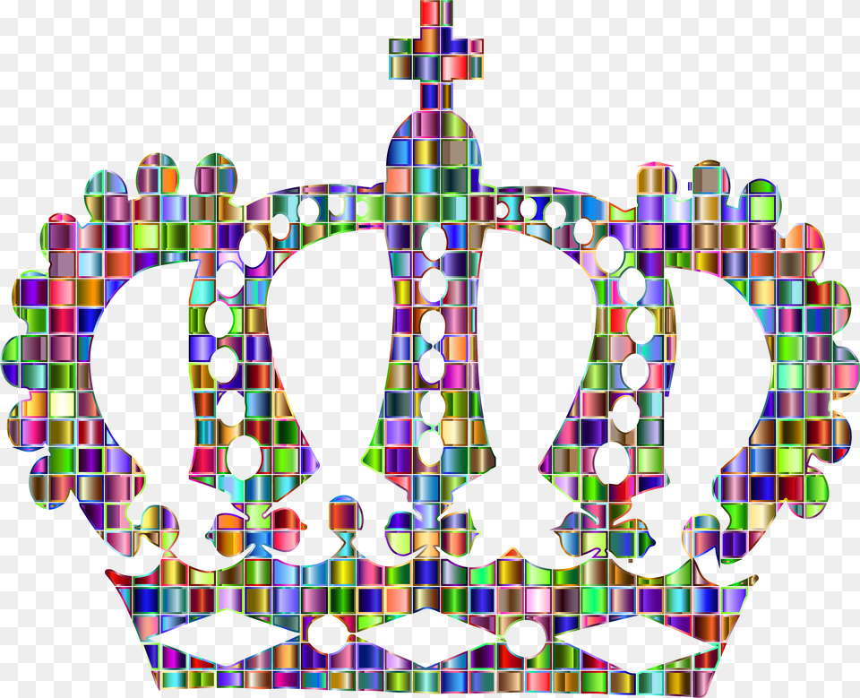 Chromatic Mosaic Royal Crown Big Image Black Crown, Accessories, Jewelry Free Transparent Png
