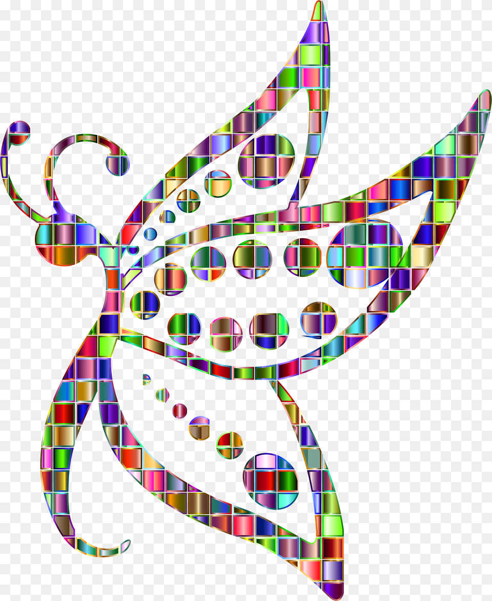 Chromatic Mosaic Spotted Butterfly Clip Arts Butterfly Silhouette Clipart, Art, Graphics, Pattern, Floral Design Png
