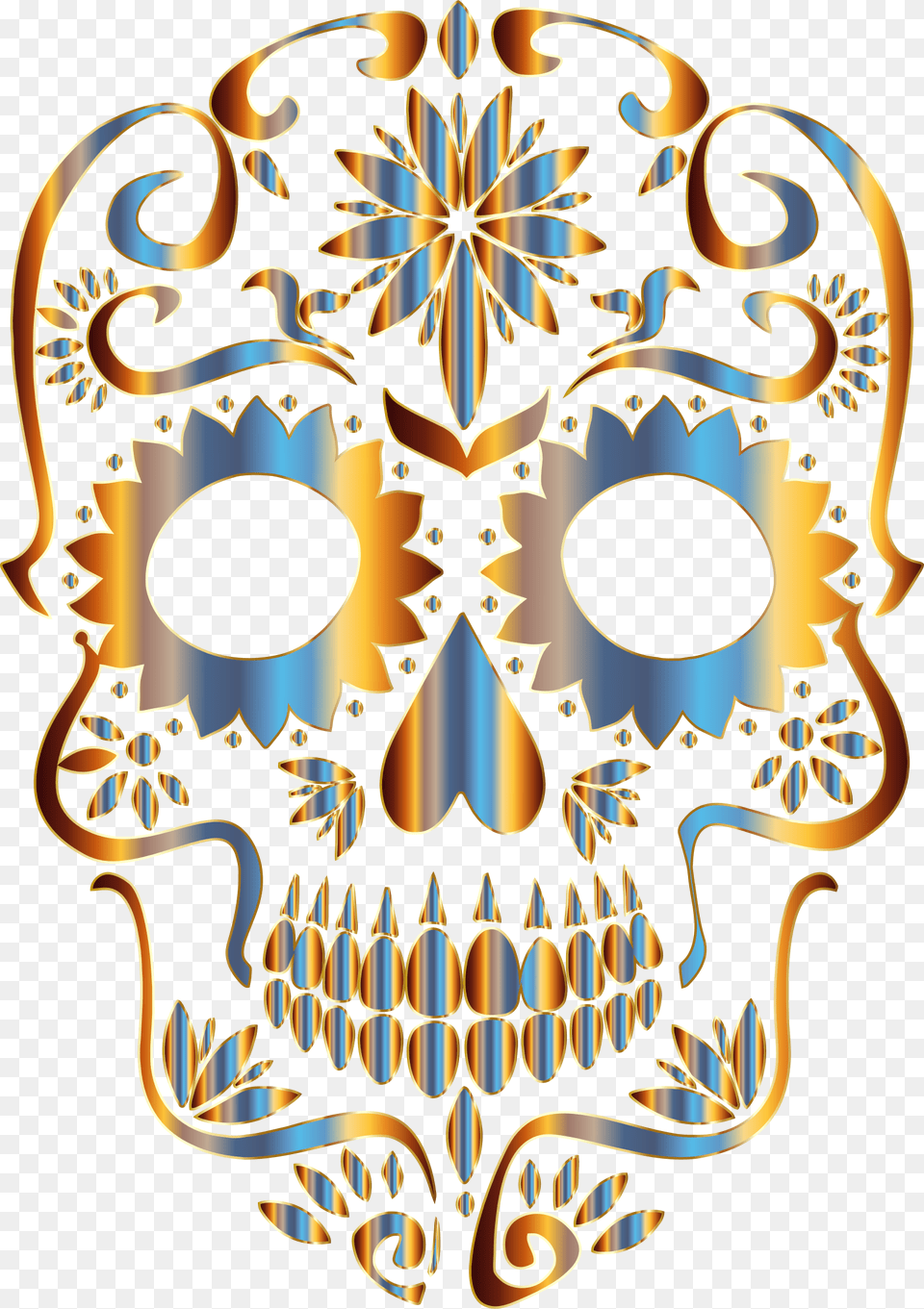 Chromatic Sugar Skull Silhouette No Background Icons, Mask Free Png