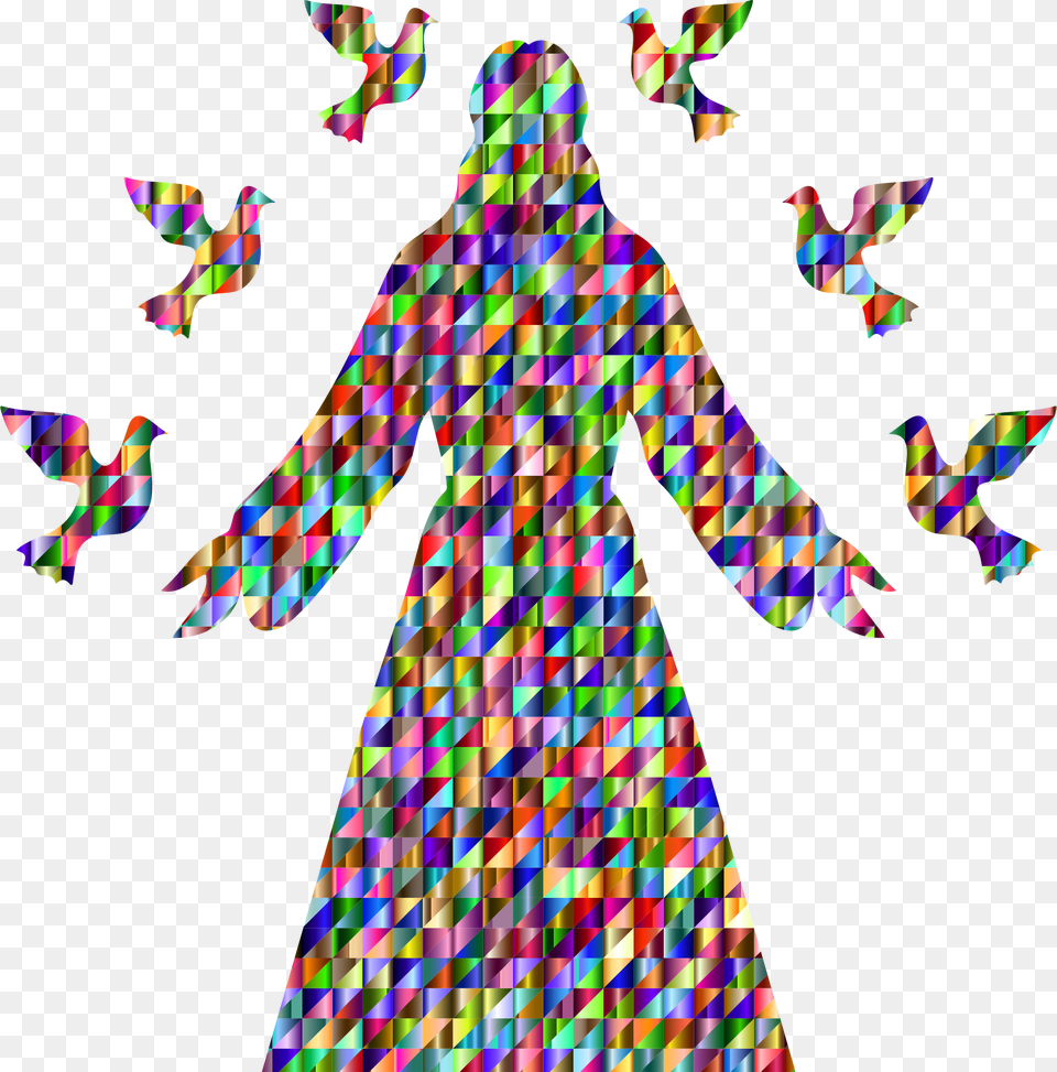 Chromatic Triangular Jesus Christ Icons, Art, Paper, Person Png Image