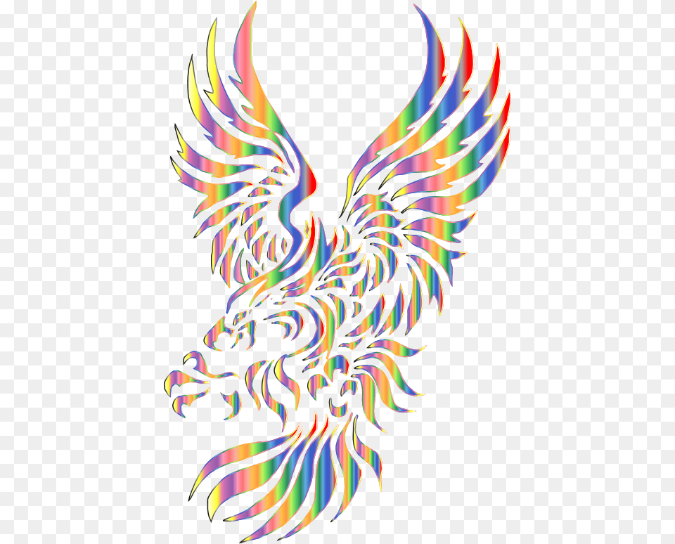 Chromatic Tribal Eagle 2 2 No Background Tribal Eagle Tattoo For Men, Pattern, Adult, Female, Person Free Png Download