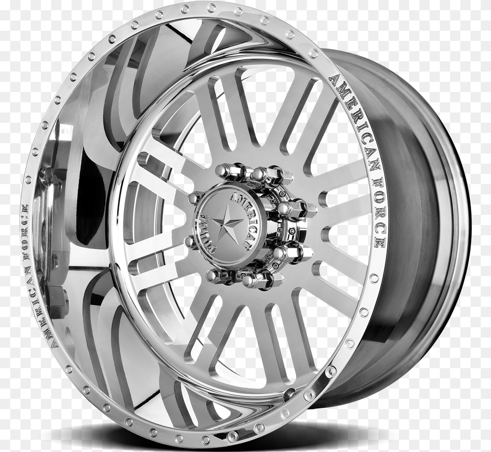 Chrome American Force Rims, Alloy Wheel, Car, Car Wheel, Machine Png