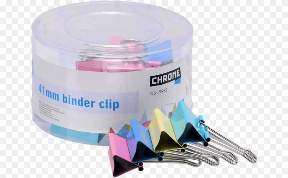 Chrome Binder Clip 41mm 24 Pc Jar Box Of, Paper Free Png Download