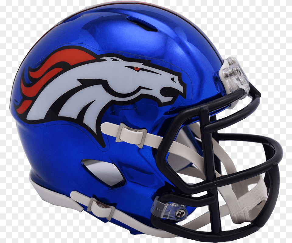 Chrome Broncos Mini Helmet, American Football, Crash Helmet, Football, Person Png