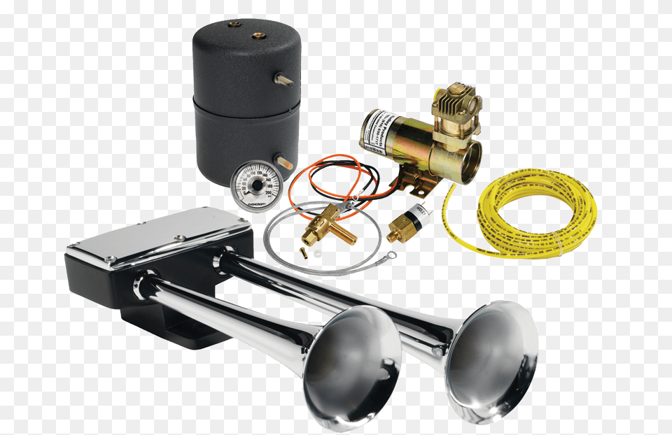 Chrome Bully Air Horn Kit, Brass Section, Musical Instrument, Trumpet, Appliance Free Transparent Png