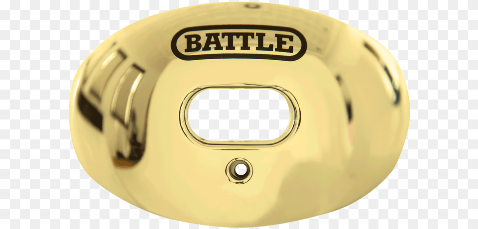 Chrome Oxygen Football Mouthguard Gold Battle Mouth Guard, Accessories, Buckle, Helmet, Disk Png Image
