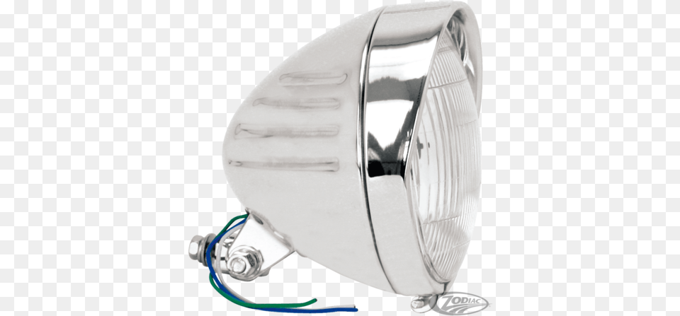 Chrome Springer Style Headlight Late Model With Grooves And Light, Transportation, Vehicle, Lighting, Helmet Png Image