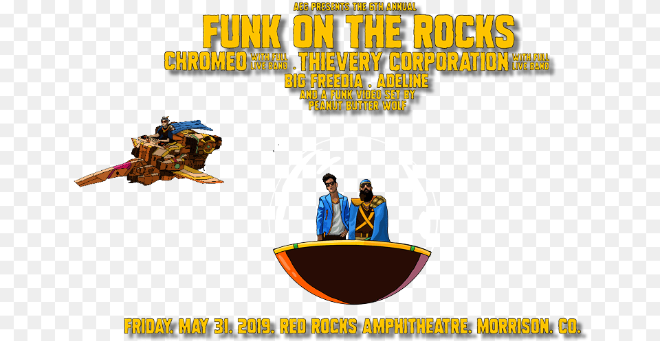 Chromeo Funk On The Rocks Online Advertising, Advertisement, Person, Poster Png Image