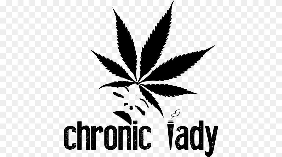 Chronic Lady Cannabis Leaf, Gray Free Png