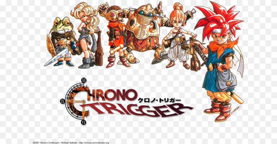 Chrono Trigger Photos Final Fantasy Chronicles Chrono Trigger Logo, Book, Comics, Person, Publication Png Image