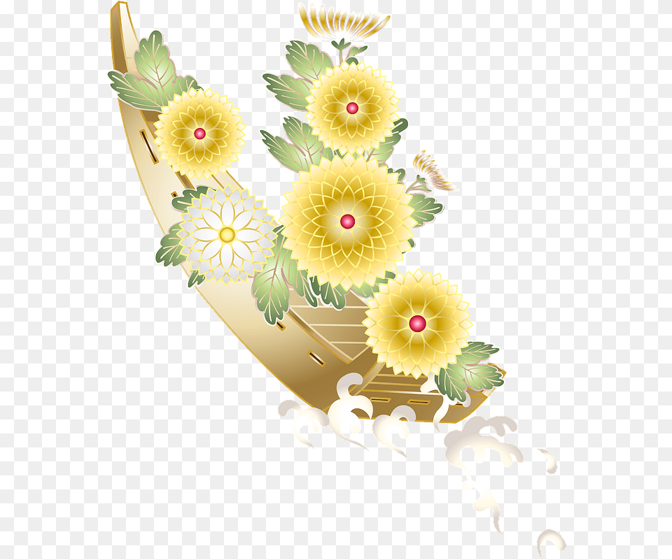 Chrysanthemum Flower Boat Clipart Artificial Flower, Art, Floral Design, Pattern, Graphics Free Png
