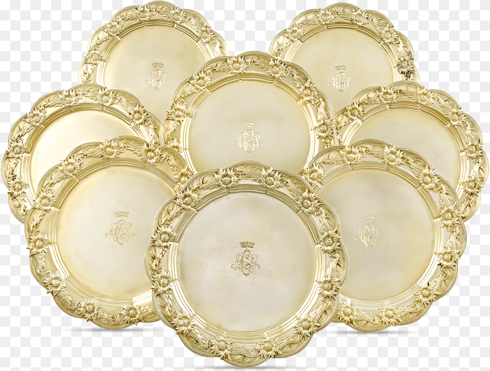 Chrysanthemum Silver Gilt Dinner Plates By Tiffany Plate Free Png