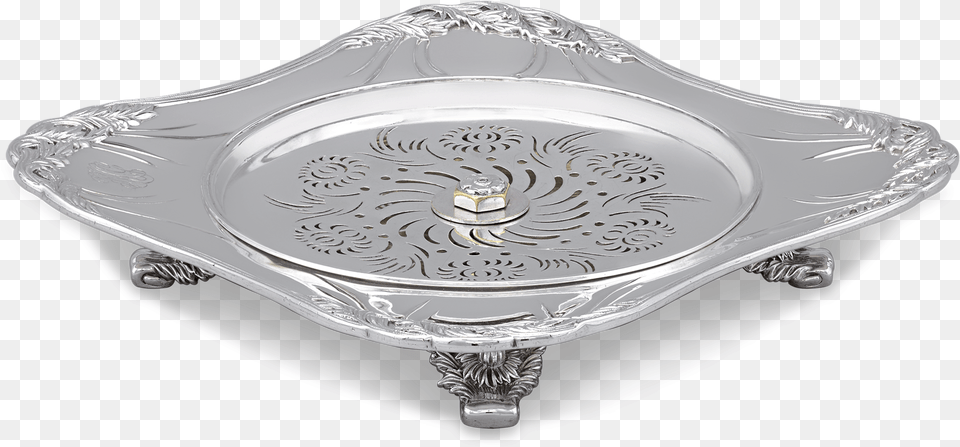 Chrysanthemum Sterling Silver Caviar Server By Tiffany, Plate, Food, Meal Free Png