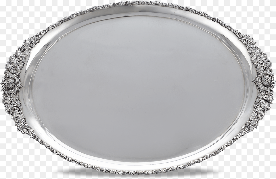 Chrysanthemum Sterling Silver Serving Tray By Tiffany Circle, Plate, Food, Meal Png Image