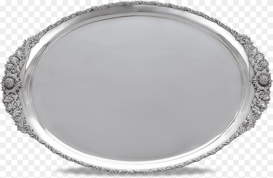 Chrysanthemum Sterling Silver Serving Tray By Tiffany Platter, Plate, Food, Meal Free Png Download