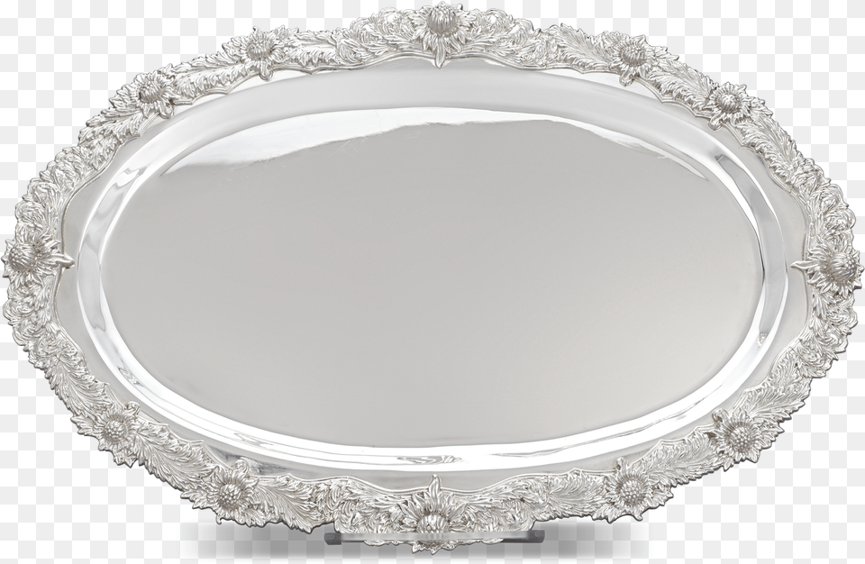 Chrysanthemum Sterling Silver Serving Tray By Tiffany Silver, Plate, Food, Meal, Dish Free Transparent Png