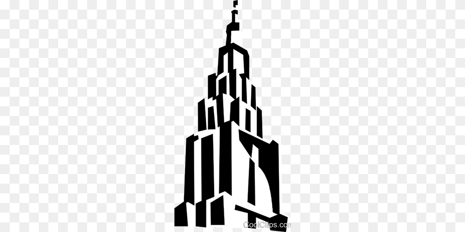Chrysler Building Royalty Free Vector Clip Art Illustration, Architecture, Tower, Stencil, Spire Png Image
