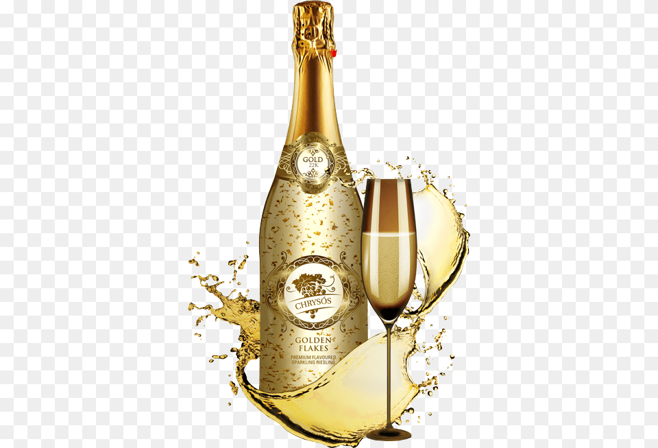 Chryss Gold Champagne Bottle, Alcohol, Beer, Beverage, Liquor Free Png