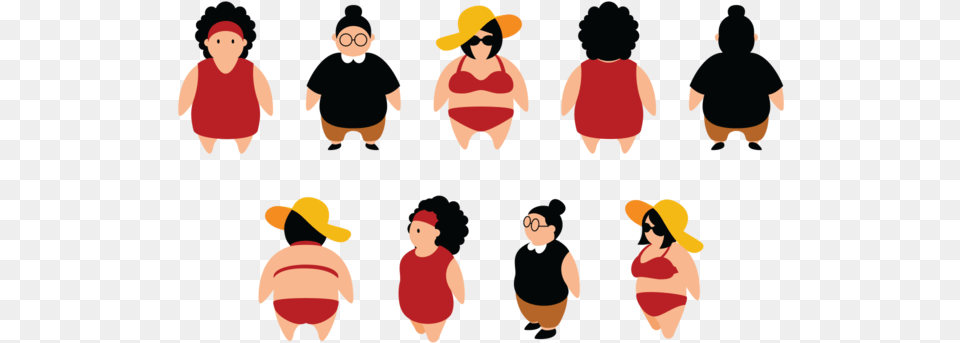 Chubby Silhouette At Getdrawings Fat Girl Vector, Clothing, Hat, Baby, Cap Free Png Download