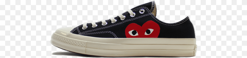 Chuck 70 Ox U201ccomme Des Play Half Heart Blacku201d Comme Des Garcons Basse, Canvas, Clothing, Footwear, Shoe Free Png Download