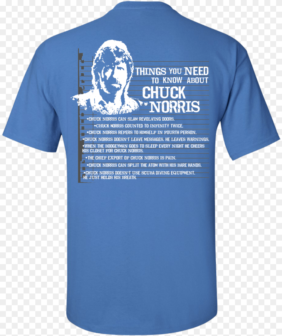 Chuck Norris 10 Things T Shirt, Clothing, T-shirt, Person, Face Free Png