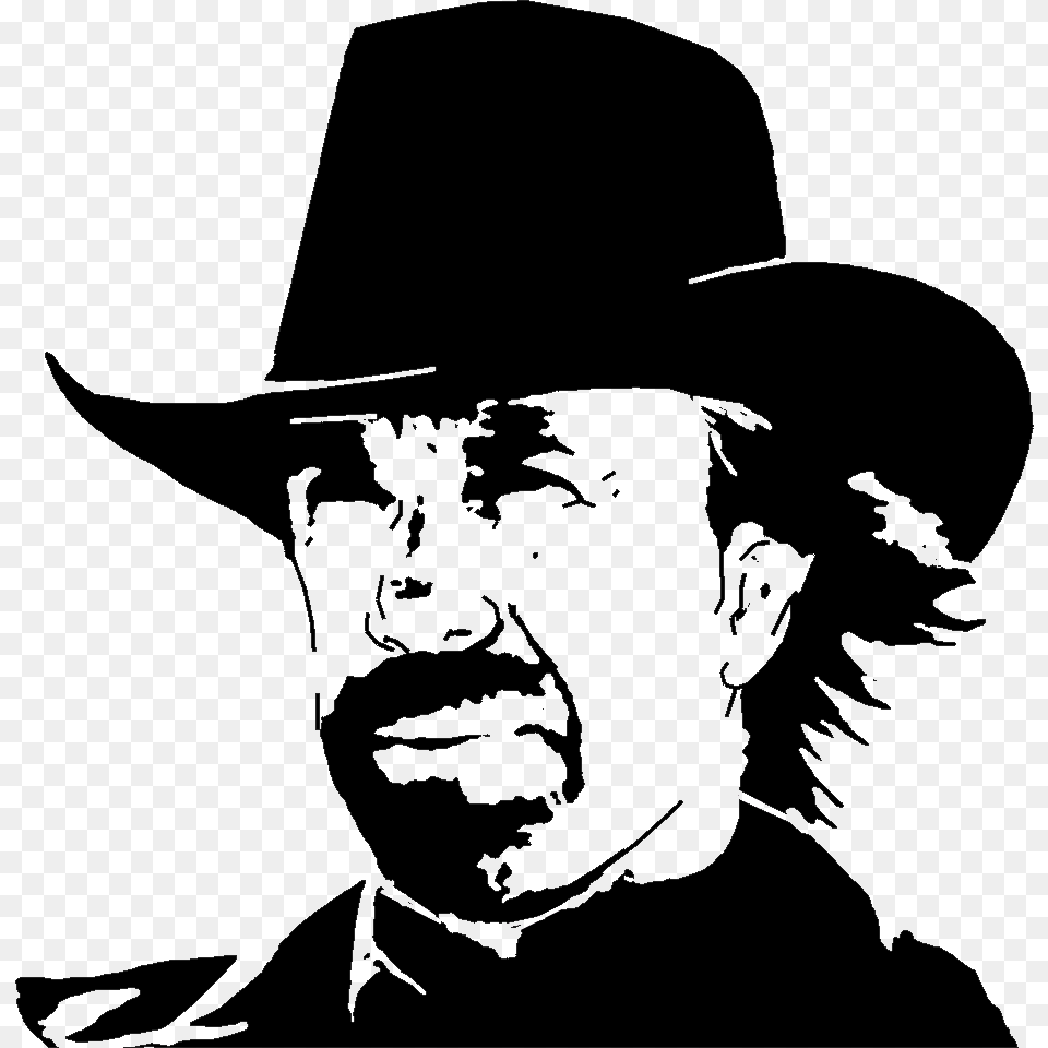 Chuck Norris, Stencil, Clothing, Hat, Person Free Png Download
