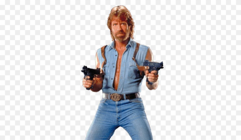 Chuck Norris, Weapon, Handgun, Gun, Firearm Free Png Download