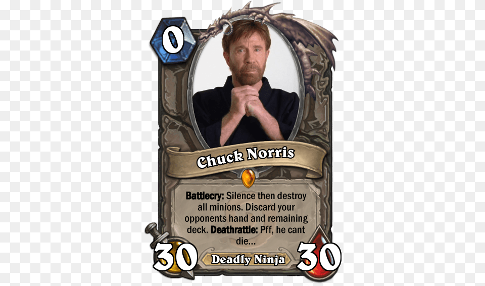 Chuck Norris Hearthstone Card Overwatch Bastion Turret Form, Adult, Photography, Person, Man Free Png Download