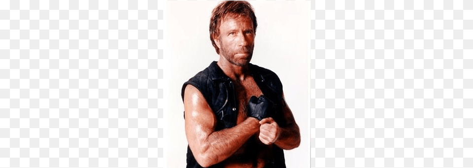 Chuck Norris Twitter Chuck Norris Gun Meme, Vest, Portrait, Photography, Person Free Png