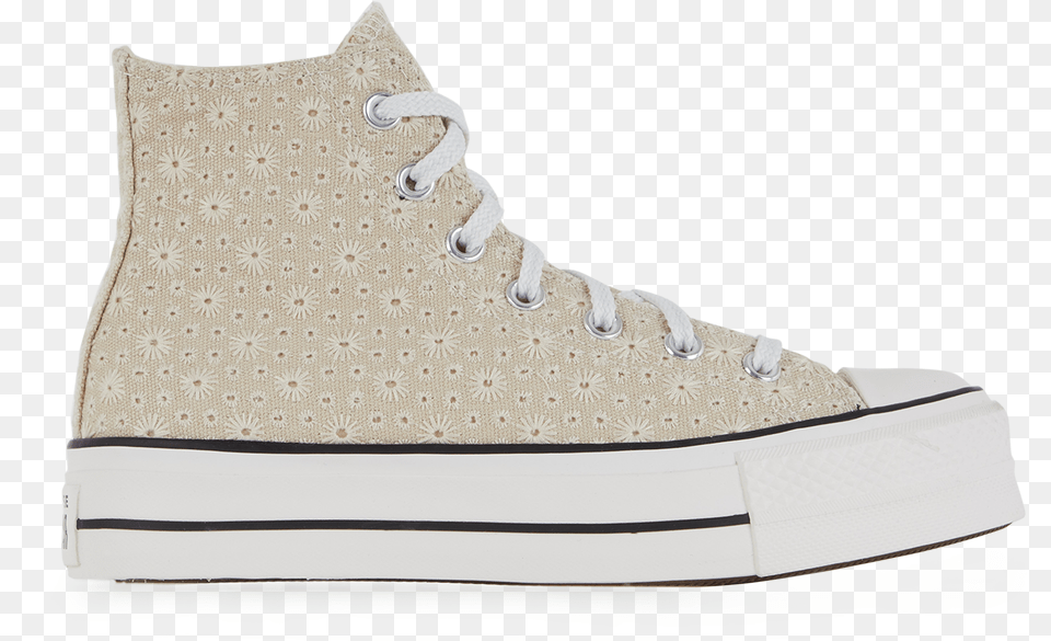 Chuck Taylor All Star Hi Lift Broderie Converse Beige Broderie, Clothing, Footwear, Shoe, Sneaker Png