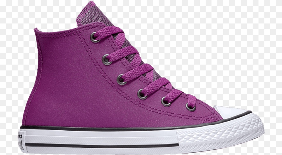 Chuck Taylor All Star High Gs U0027graphite Glitter Icon Violetu0027 Plimsoll, Clothing, Footwear, Shoe, Sneaker Png Image