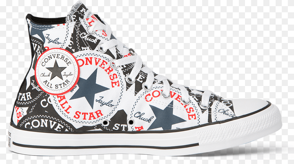 Chuck Taylor All Star Logo Graphic High Top Black Multi White, Clothing, Footwear, Shoe, Sneaker Free Png Download