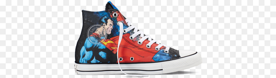 Chuck Taylor Dc Comics Superman Converse, Clothing, Footwear, Shoe, Sneaker Png