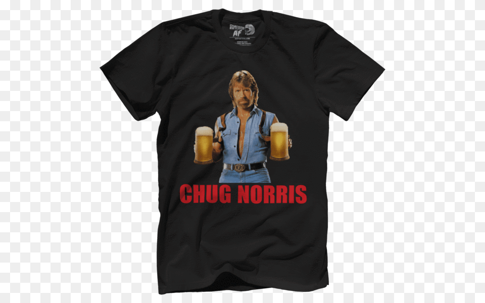Chug Norris American Af, T-shirt, Clothing, Shirt, Alcohol Png