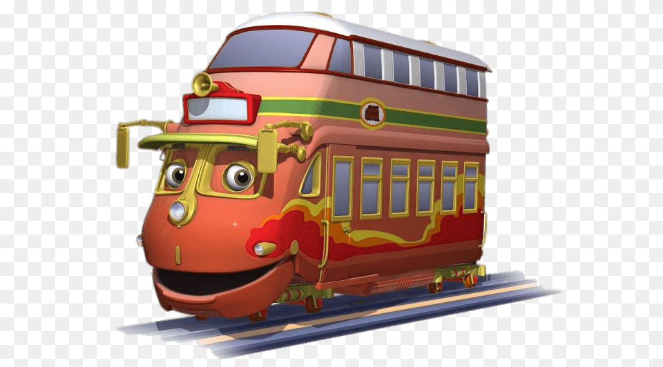 Chuggington Character Decka The Double Decker Tram, Railway, Train, Transportation, Vehicle Png Image