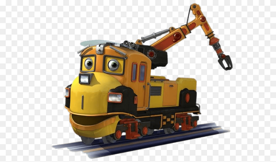 Chuggington Character Skylar The Large Crane Locomotive, Railway, Train, Transportation, Vehicle Free Png Download