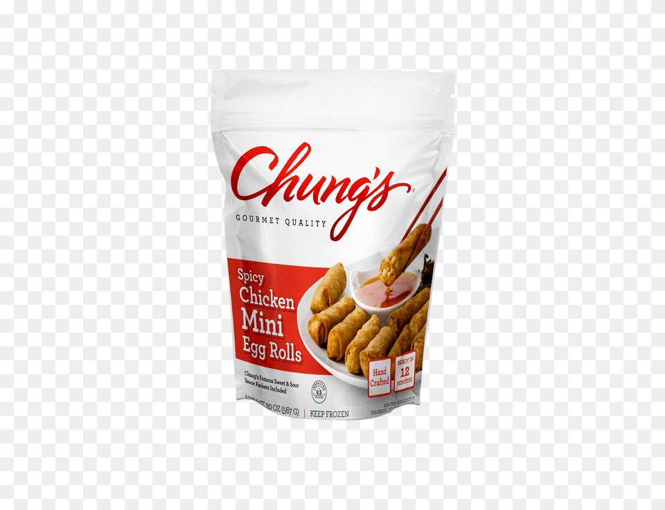 Chungs Oz Spicy Chicken Mini Egg Roll, Food, Fried Chicken, Ketchup, Bread Png