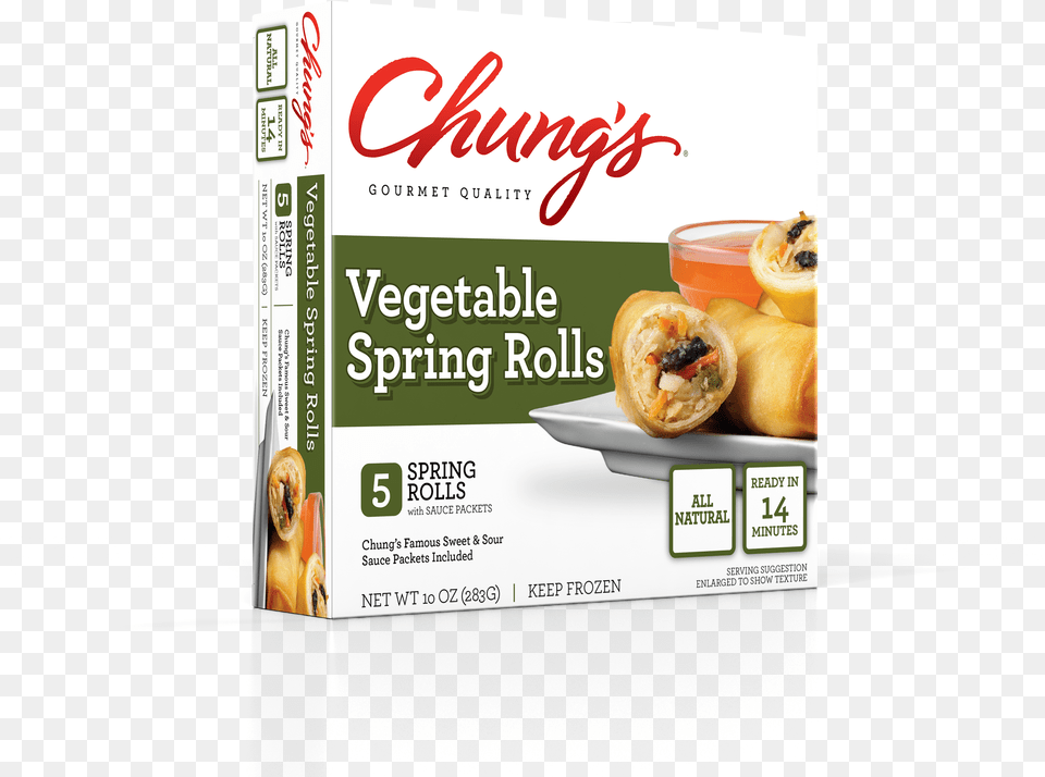 Chungs Vegetable Spring Roll Price, Dessert, Food, Pastry, Advertisement Png