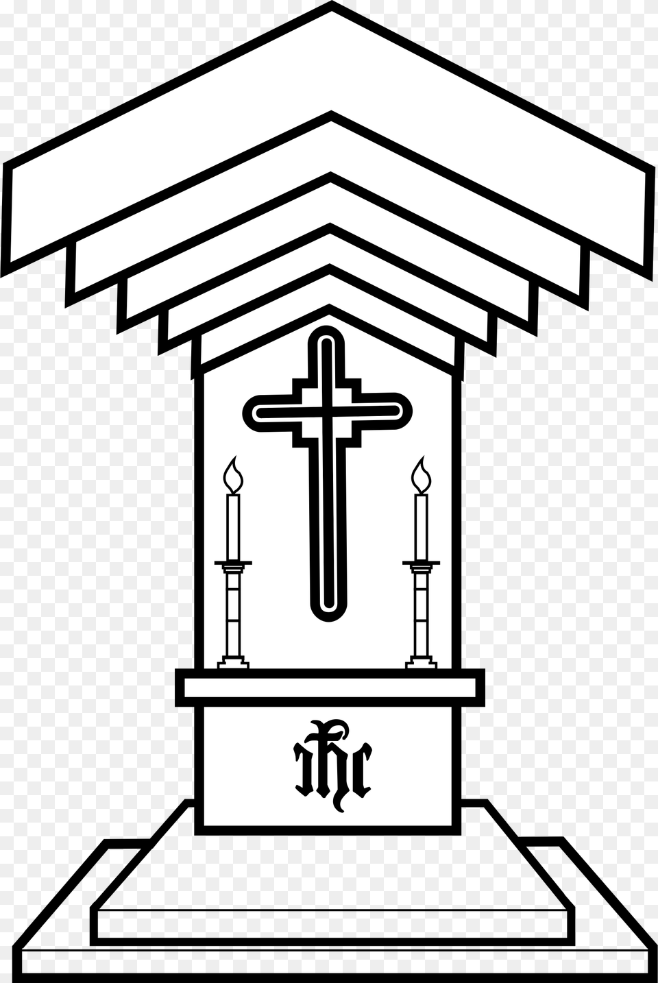 Church Altar Drawing Altar Black And White, Architecture, Building, Cross, Prayer Png