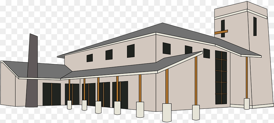 Church Building Church Building Clipart, Architecture, Factory, Housing, Brick Free Png Download