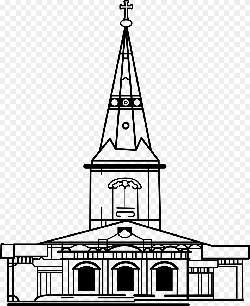 Church Clip Art Church Image Line Art, Gray Free Png Download