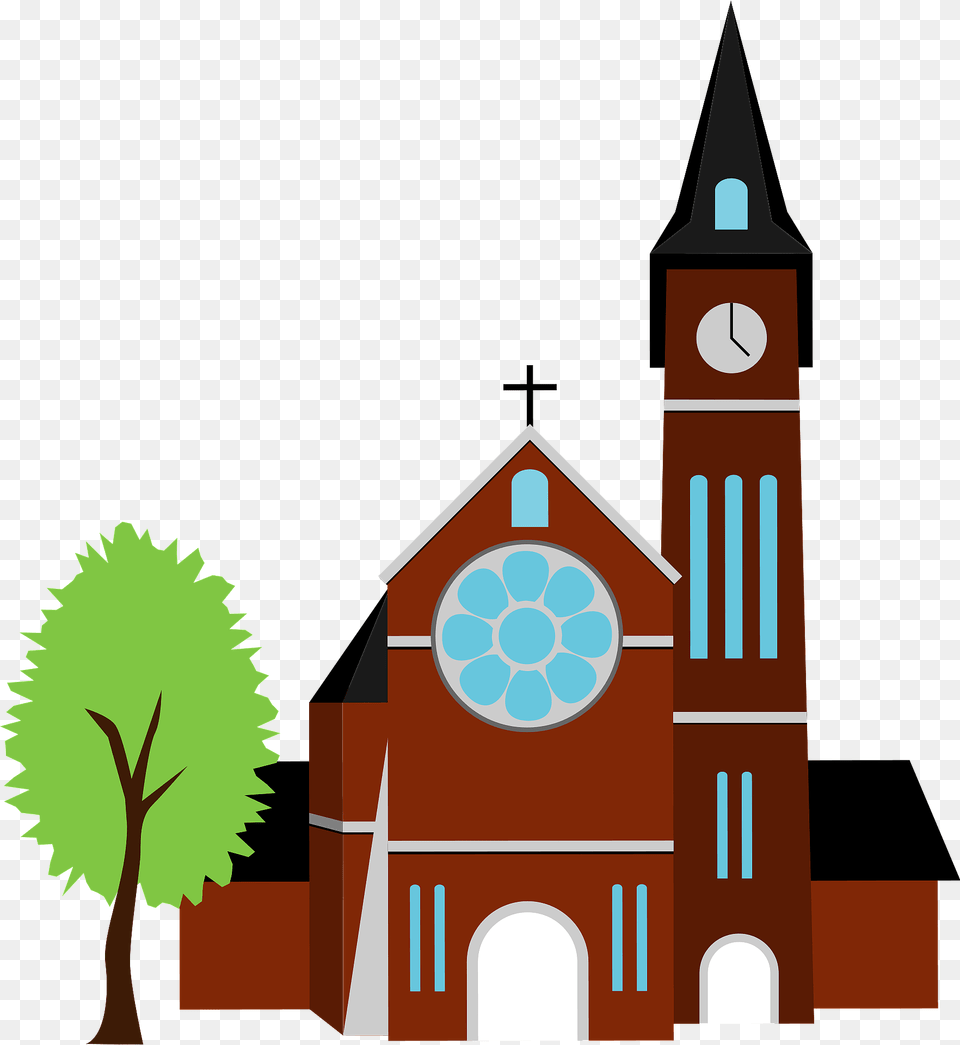 Church Clipart, Architecture, Building, Cathedral, Clock Tower Png Image