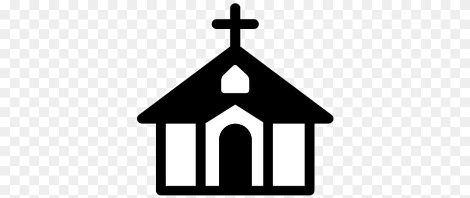 Church Clipart Church Building Ministries Clipart In Black And White, Cross, Symbol Free Transparent Png
