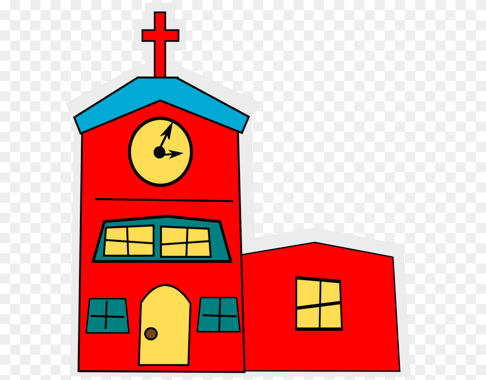 Church Drawing Cartoon, Architecture, Building, Clock Tower, Tower Png Image
