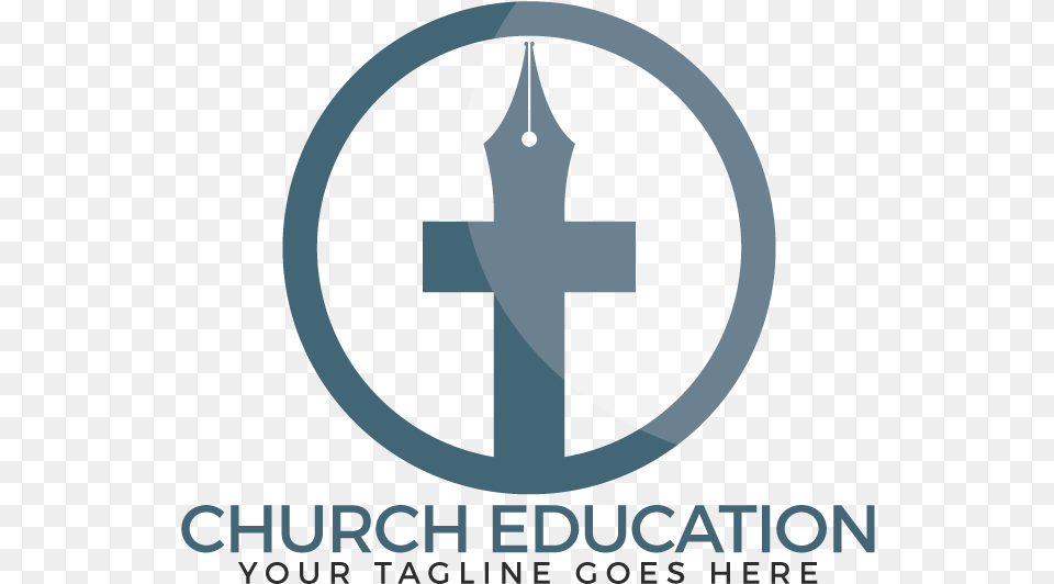 Church Education Vector Logo Design Cross, Weapon, Spear, First Aid Free Png