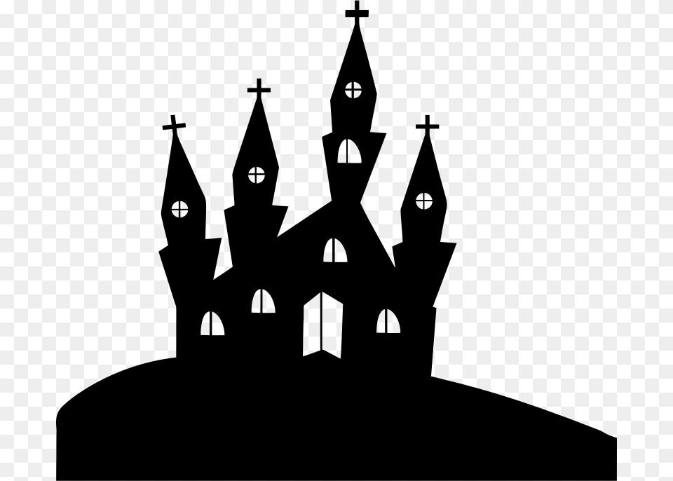 Church Hill Silhouette, Gray Png