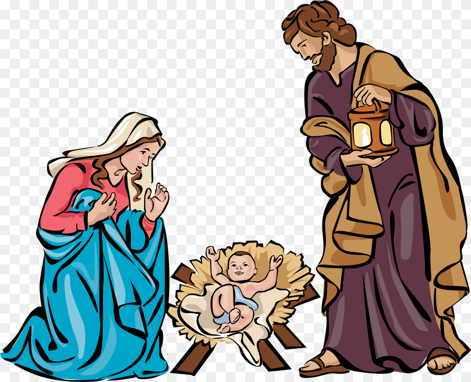 Church Nursery Clipart For Christmas Birth Of Jesus Clip Art, Fashion, Publication, Book, Comics Free Png Download