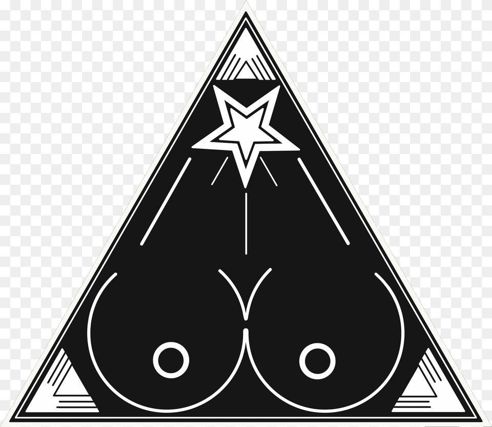 Church Of Boobism Logo Triangle, Symbol, Star Symbol Free Png