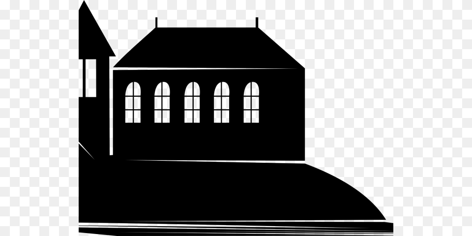 Church Silhouette Cliparts Church Building Silhouette, Gray Free Png Download