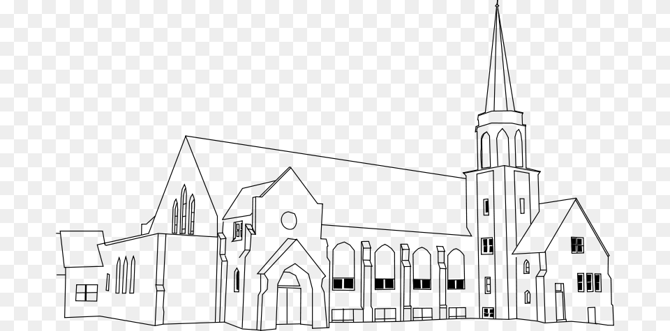 Church Sketch, Gray Free Transparent Png